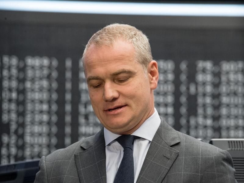Carsten Kengeter auf dem Parkett der Börse in Frankfurt am Main. Foto: Boris Roessler