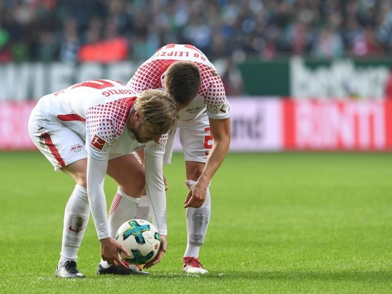 Die Leipziger um Emil Forsberg (l) und Dominik Kaiser freuen sich auf etwas Ruhe. Foto: Carmen Jaspersen