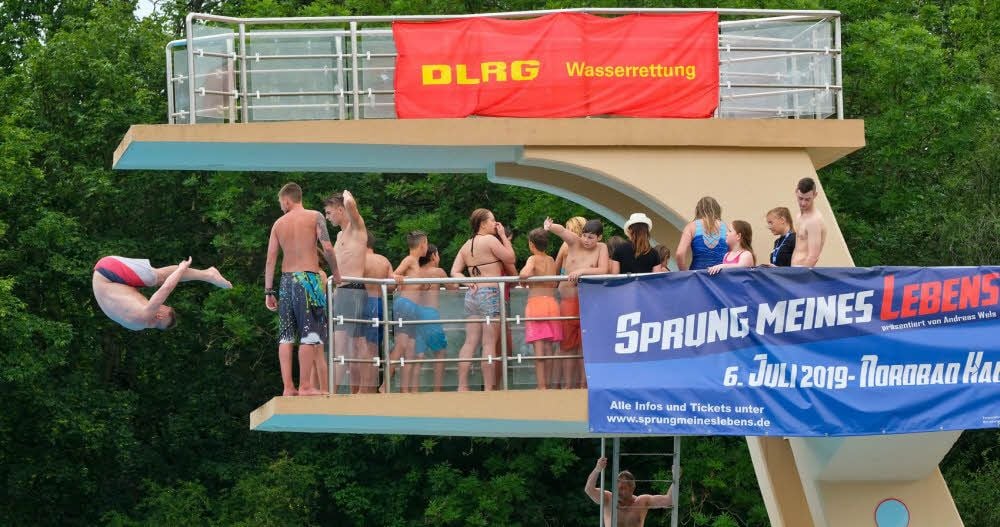 Am Sonntag konnte im Nordbad für den „Sprung meines Lebens“ unter Beobachtung von Andreas Wels trainiert werden.