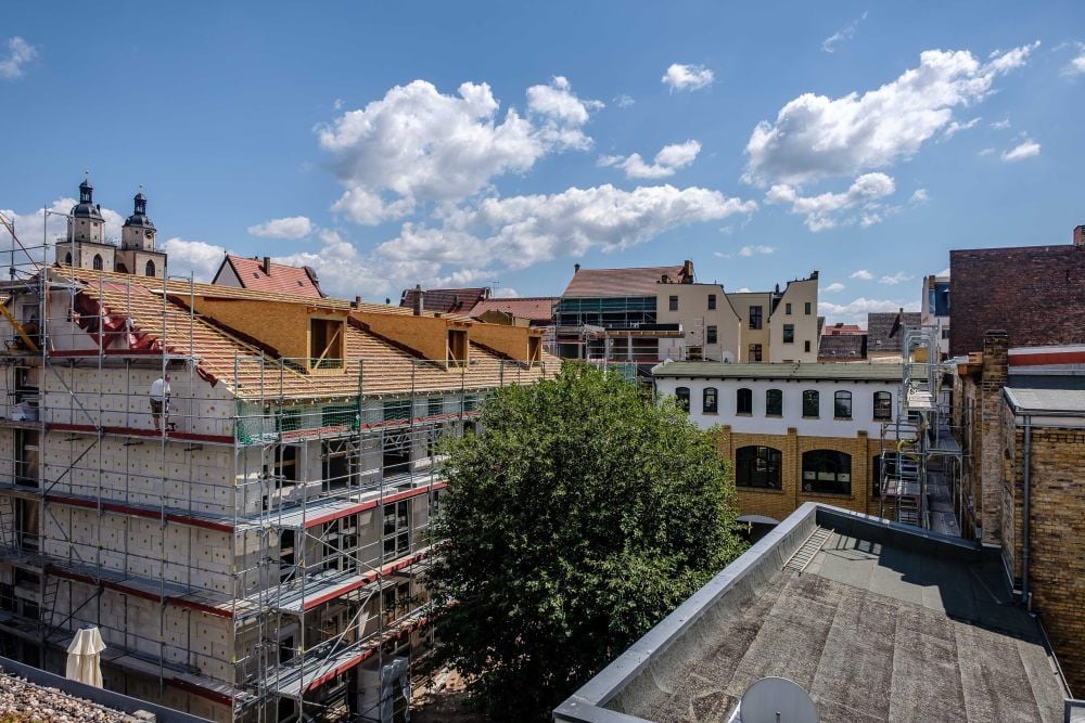 Überblick: Das „Ideale Quartier“ der Arbeiterwohlfahrt in Wittenbergs Innenstadt nimmt Gestalt an.