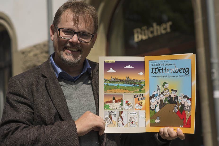 Thomas Dahms präsentiert den neuen Historien-Comic „Zu Tisch bei Luthers in Wittenberg".