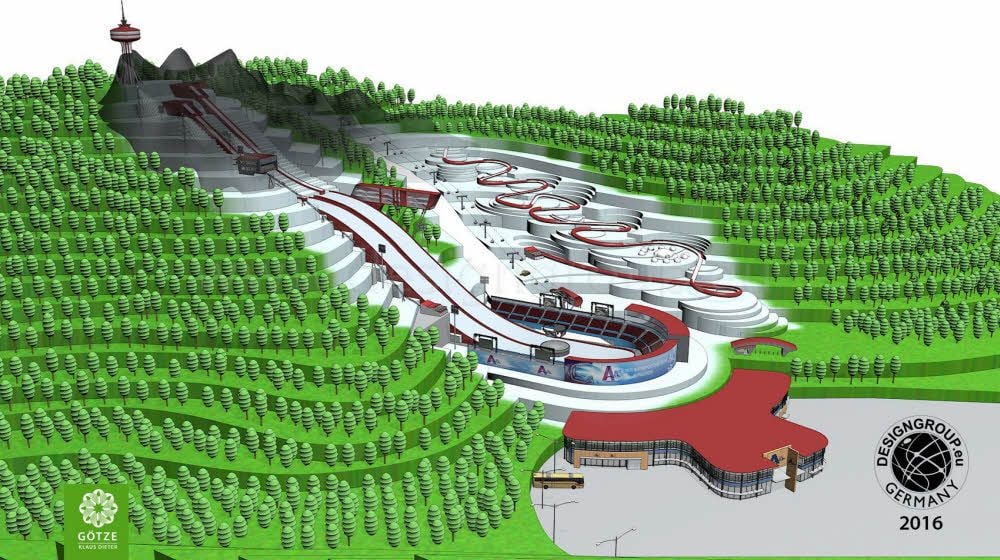 So könnte das in den Berg hineingebaute „Astberg Wintersportzentrum“ im Wernigeröder Mühlental einmal aussehen. Nötig sind dafür 70 bis 100 Millionen Euro - und die Zustimmung des Wernigeröder Stadtrates.