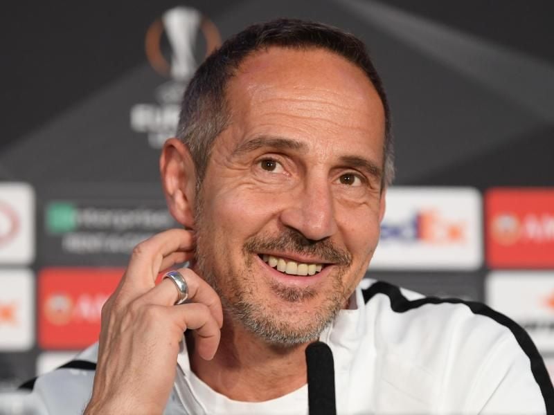 Optimistisch: Eintracht-Coach Adi Hütter. Foto: Arne Dedert