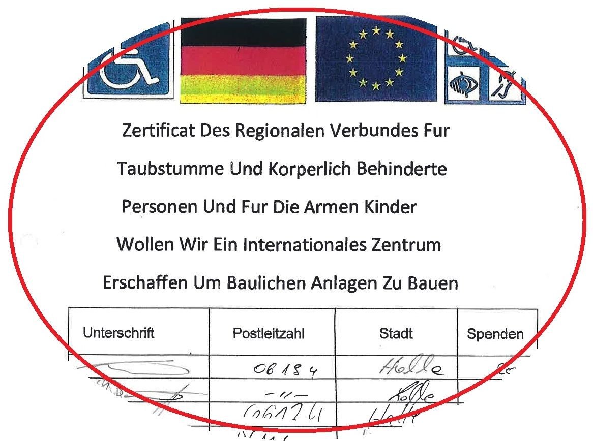 Vermeintliche Spendenliste