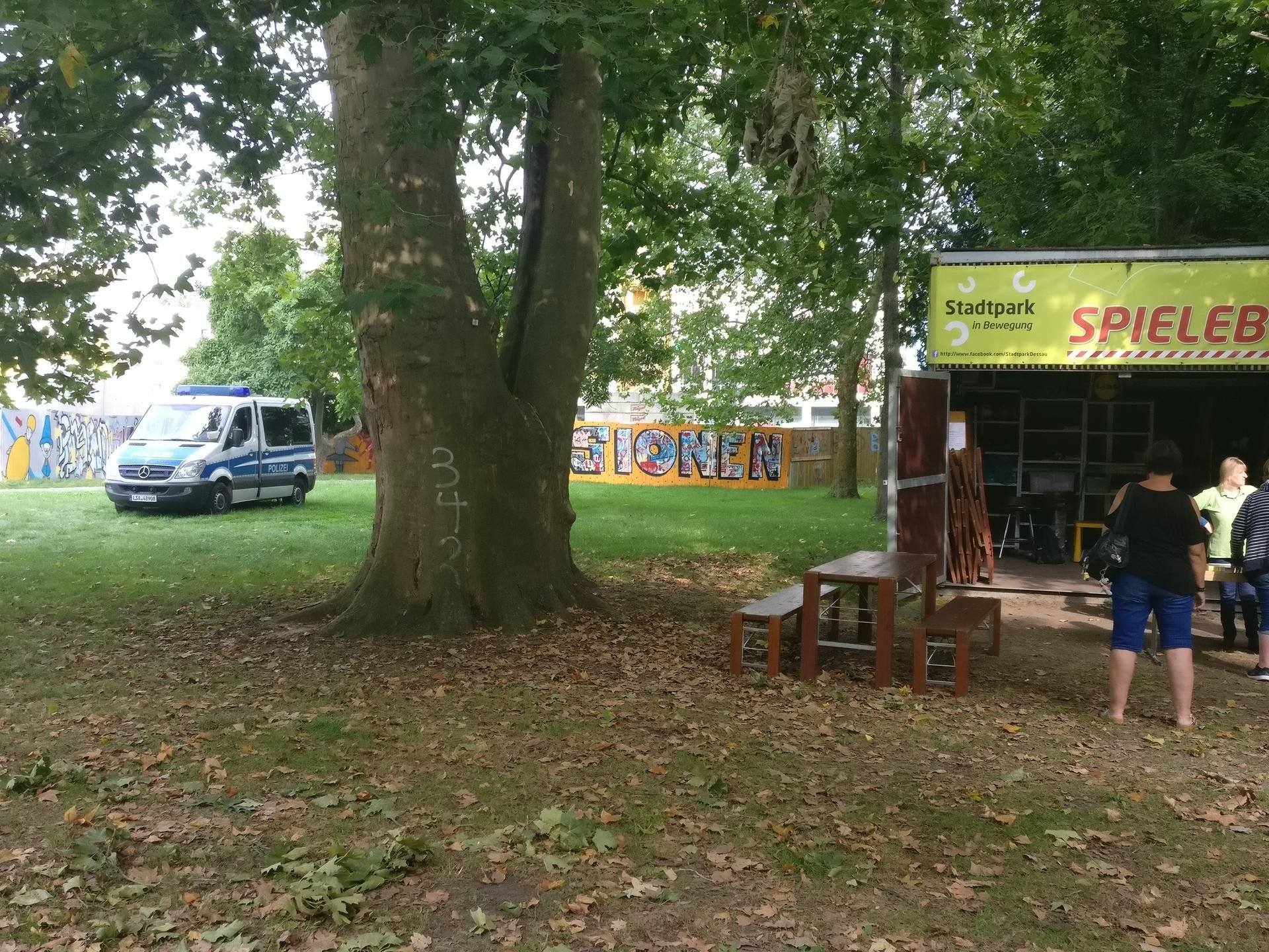Die Polizei zeigt Präsenz im Stadtpark