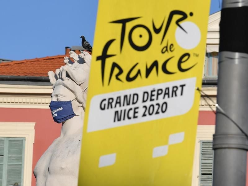Es gibt etliche Corona-Maßnahmen bei der Tour de France. Foto: David Stockman/BELGA/dpa