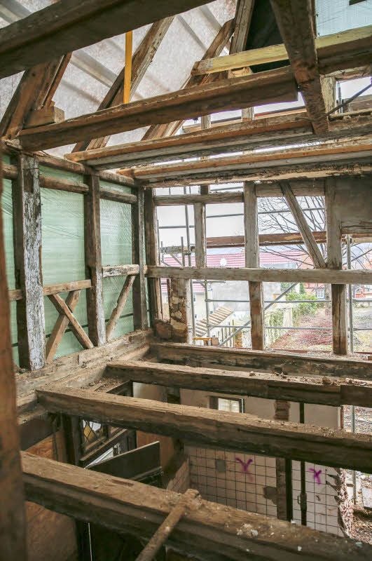 Blick ins Innere des ehemaligen Küsterhauses.