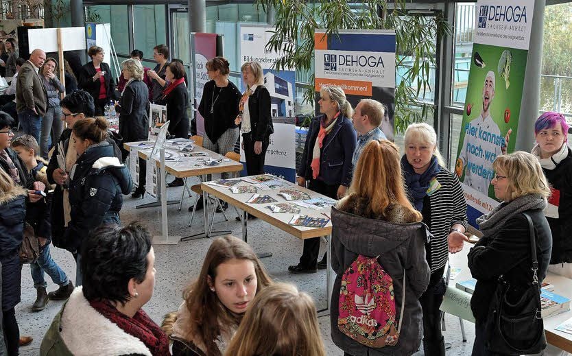 Der Andrang im Dessauer Berufsschulzentrum war groß.