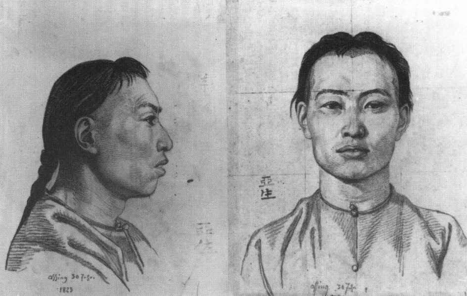 Chinese in Halle: Friedrich Wilhelm Asseng - 1823 gleich doppelt gezeichnet von dem berühmten Bildhauer Johann Gottfried Schadow