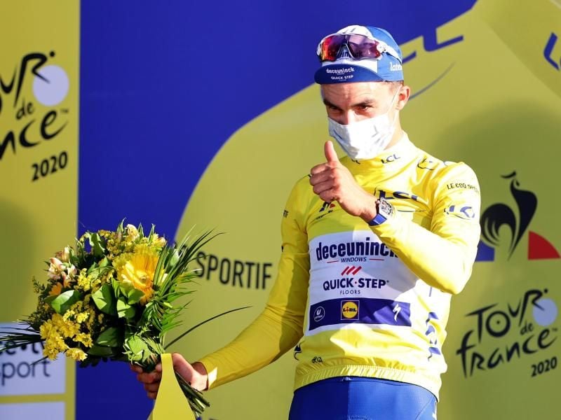 Fährt bei der 107. Tour de France wieder in Gelb: Julian Alaphilippe. Foto: Pool Tour De France/BELGA/dpa