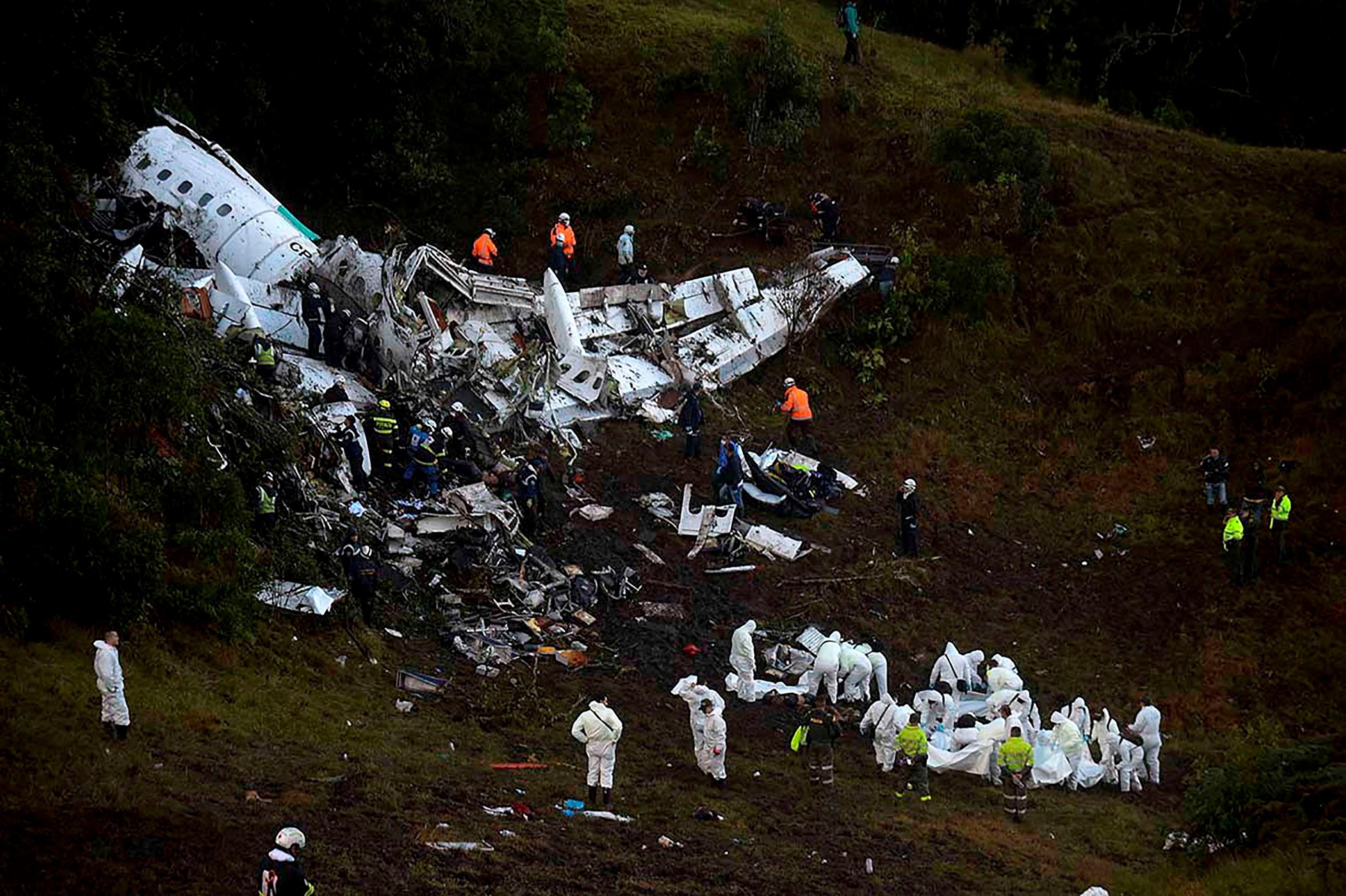 Die Absturzstelle in der Nähe der brasilianischen Stadt Medellin.