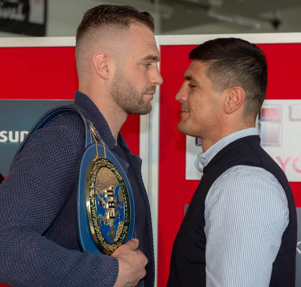 Duell vorab mit den Augen: Dominic Bösel (l.) und Orial Kolaj