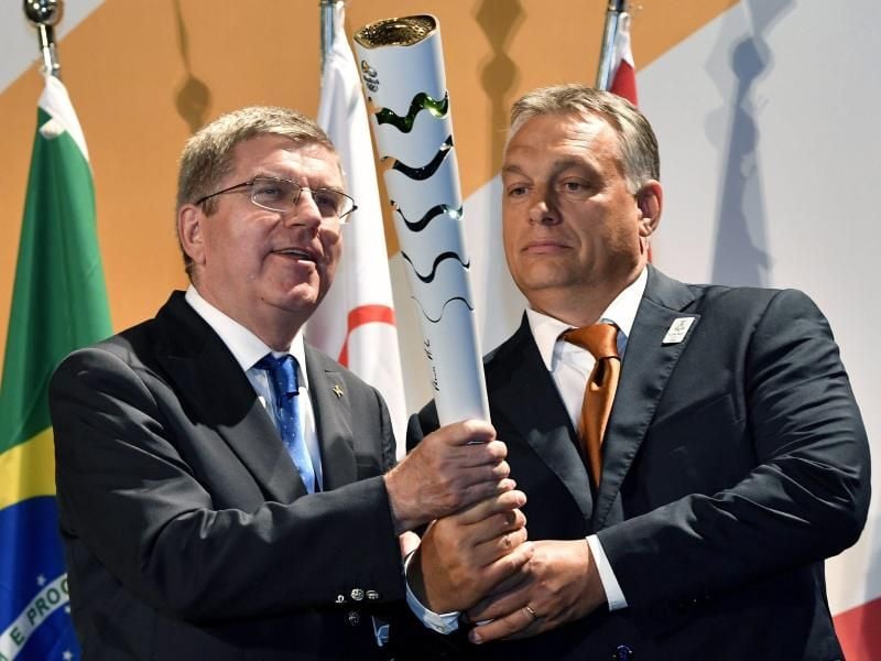 Ungarns Ministerpräsident Viktor Orban wirbt bei seinen Besuch in Rio für die Budapester Olympia-Kandidatur 2024. Foto: Tibor Illyes