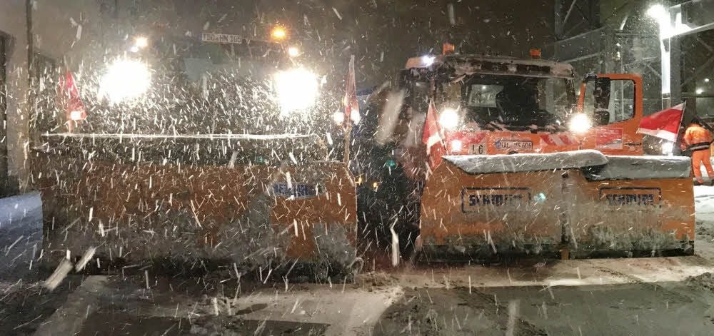 Nein, das ist nicht Sibirien: Am frühen Samstagmorgen herrscht in Halle dichtes Schneetreiben.