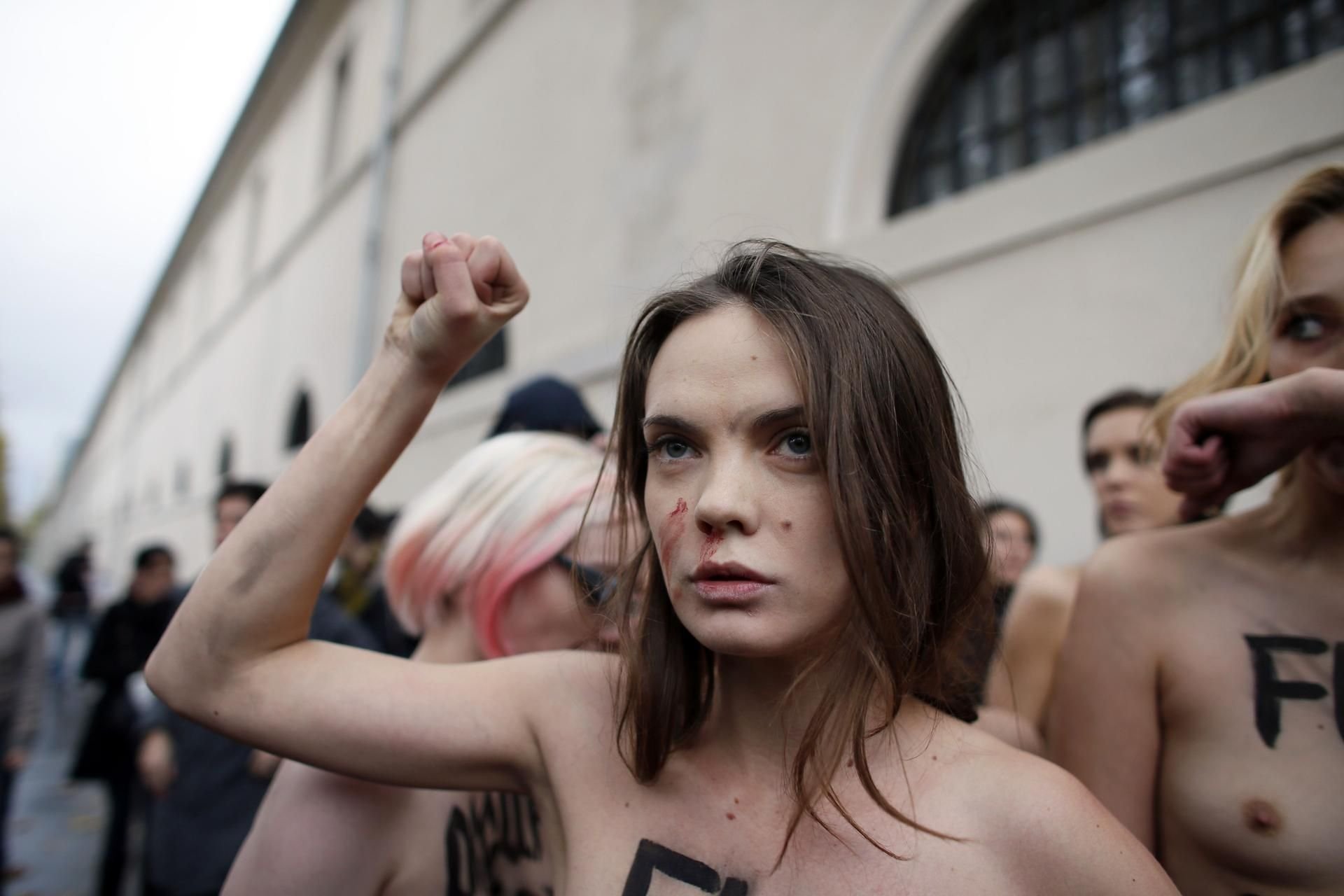 Oxana Schatschko bei einer Protestaktion.