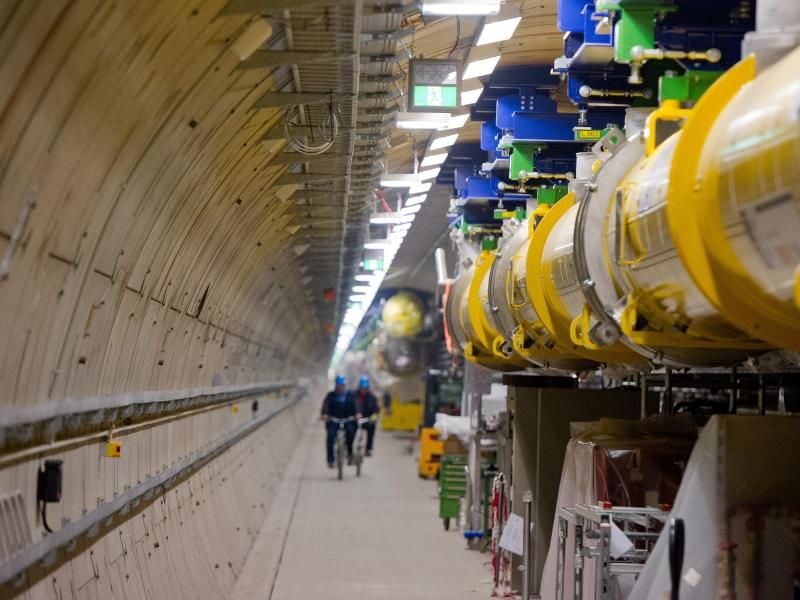 Der Teilchenbeschleuniger-Tunnel von European XFEL. Foto: Daniel Bockwoldt/Archiv
