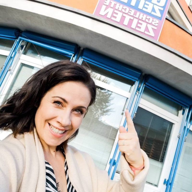 Nadine Kallenbach am Ziel ihrer Träume: beim Dreh von GZSZ