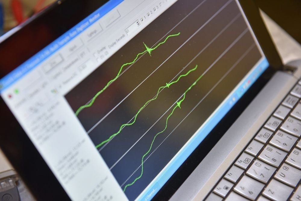 Die Messgeräte zeichnen jede Bewegung der Erdkruste auf.