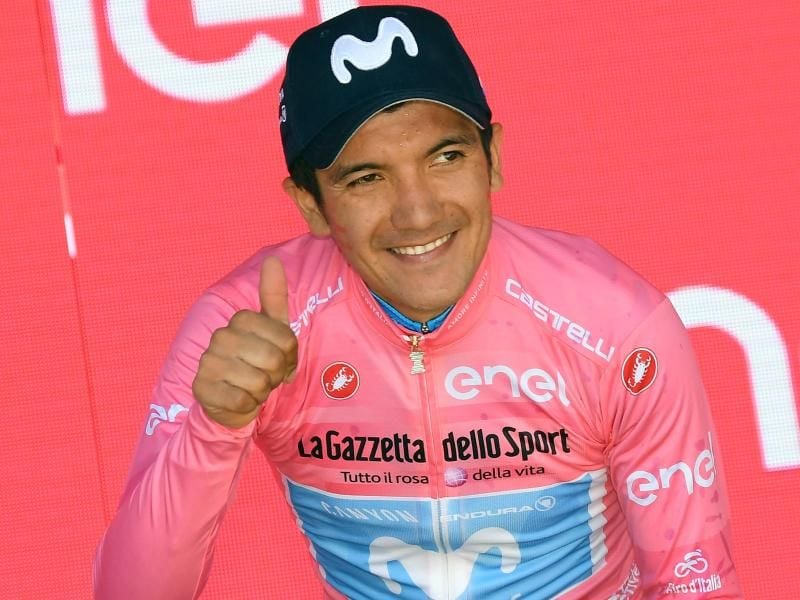 Steht vor dem Gesamtsieg beim 102. Giro d'Italia: Richard Carapaz. Foto: Gian Mattia D'alberto/Lapresse via ZUMA Press