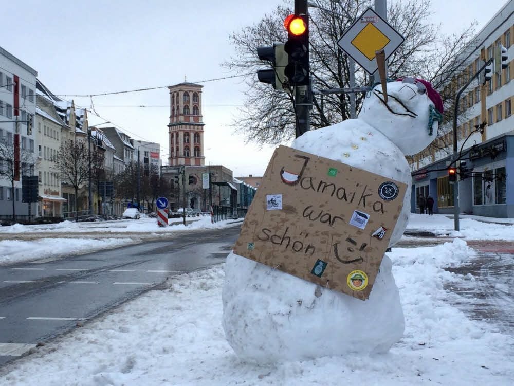 Der Jamaika-Schneemann ist wieder da.