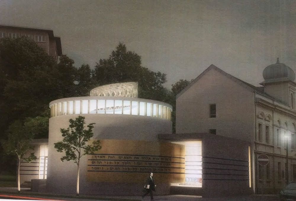So soll die Synagoge aussehen. Architekt ist Alfred Jacobi.