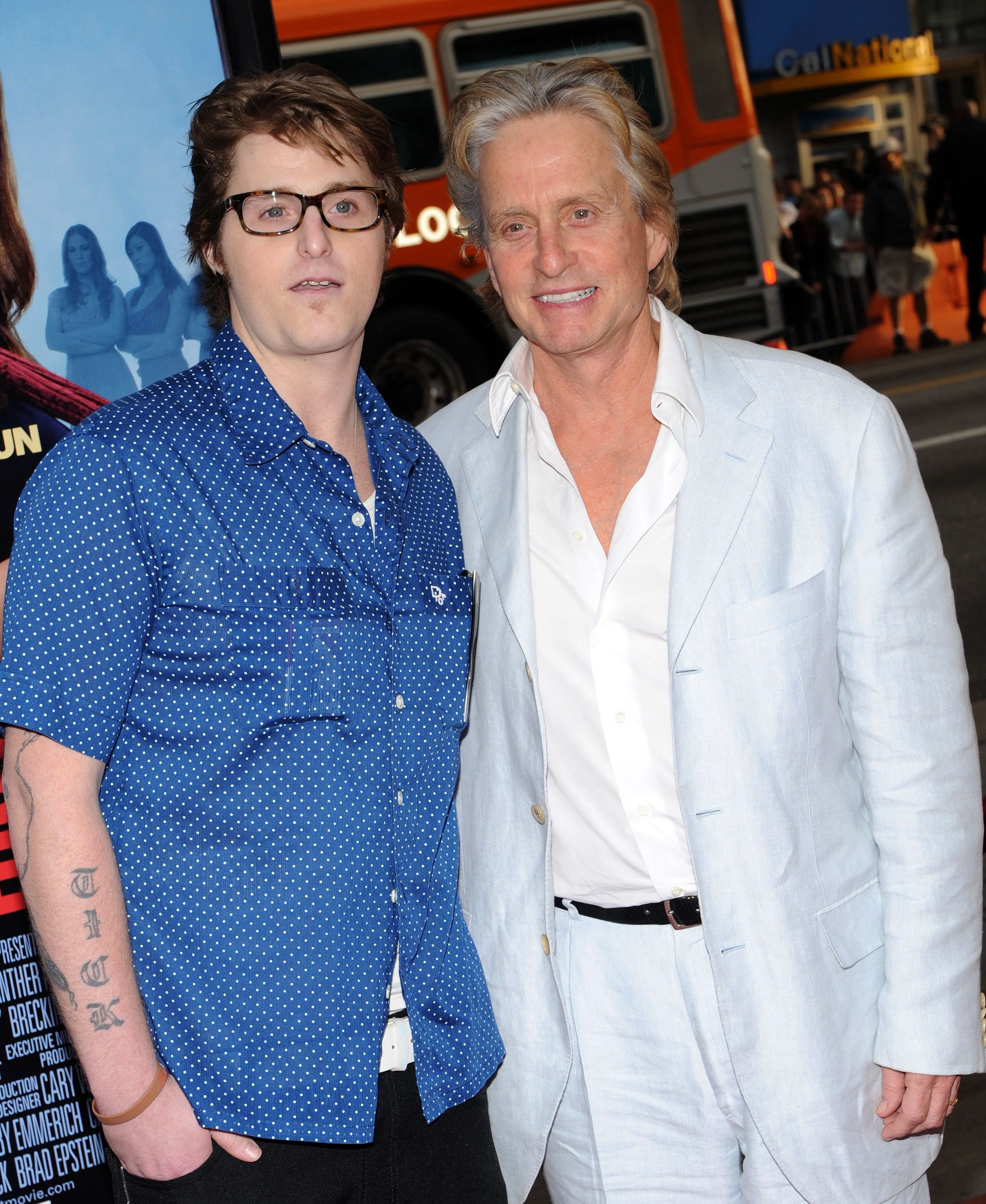 Schauspieler Michael Douglas mit seinem Sohn Cameron Douglas im Jahr 2009.