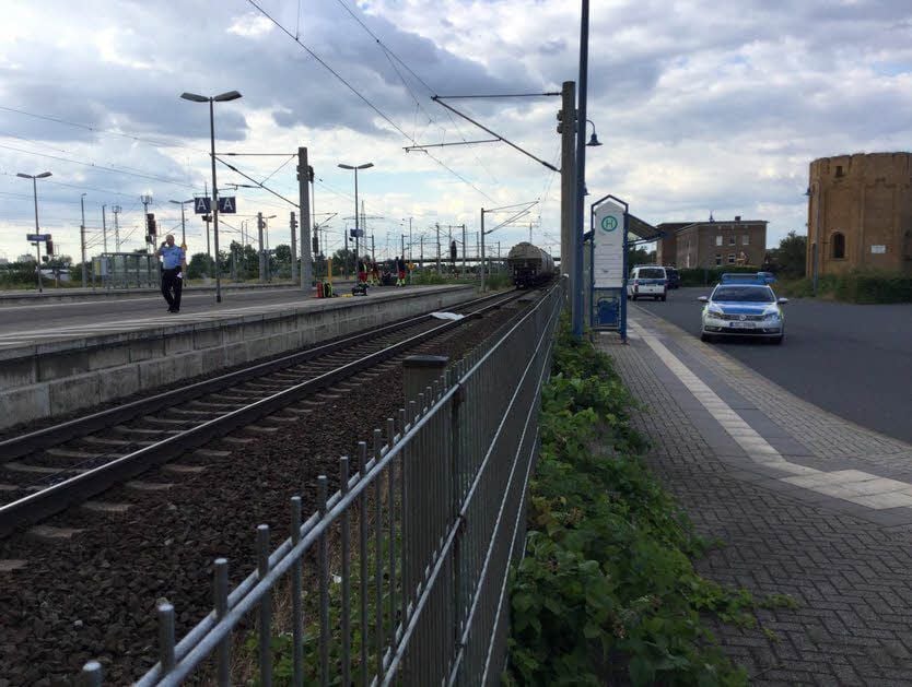 Der Bahnhof Bitterfeld gegen 19 Uhr.