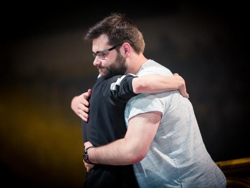 Viper (rechts) musste sich im Finale der Hearthstone-WM dem Norweger Hunterace geschlagen geben. Foto: Helena Kristiansson/Blizzard Entertainment