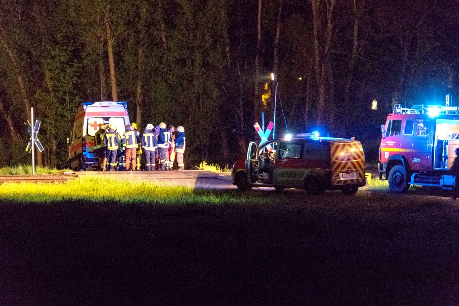 Die Unfallstelle bei Kleindembach: Hier wurde der Mann mit seinem Fahrrad von einem Zug erfasst und tödlich verletzt.