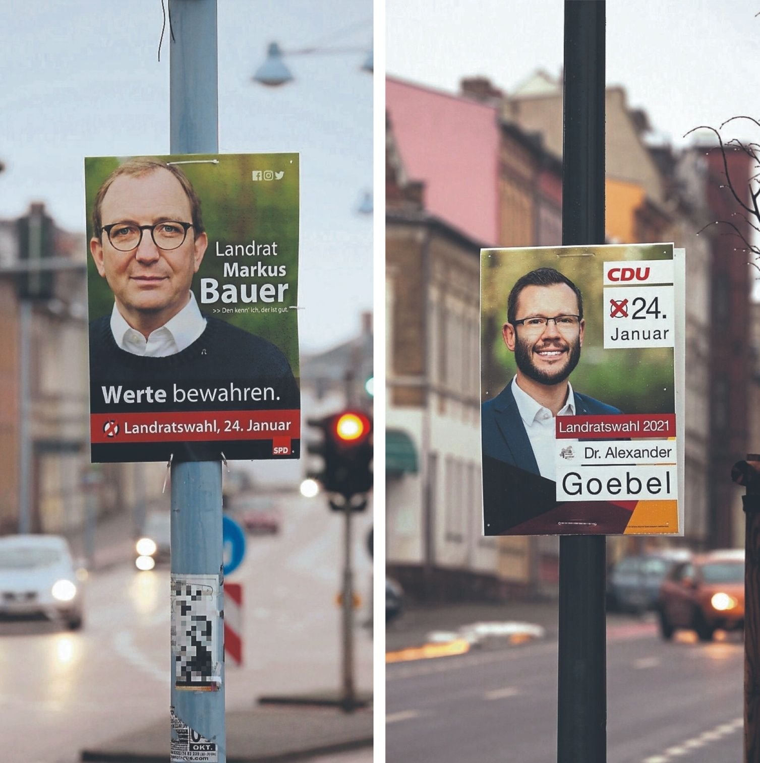 Sozialdemokrat Markus Bauer ist Amtsinhaber, Alexander Goebel kandidiert für die CDU.