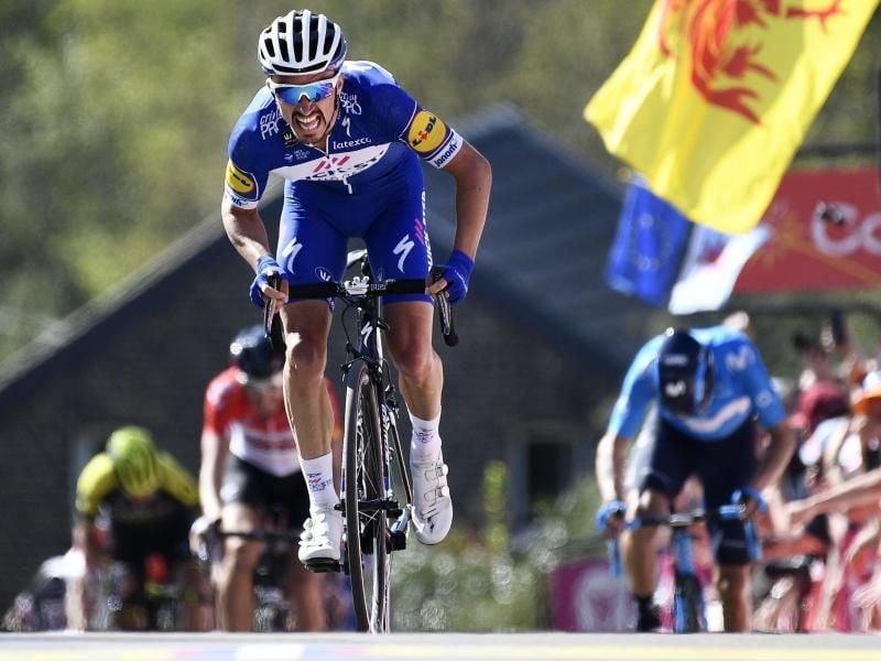 Julian Alaphilippe hat den Klassiker Flèche Wallonne gewonnen. Foto: Yorick Jansens/BELGA