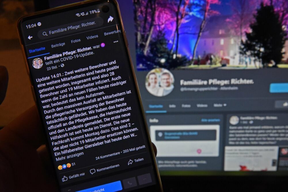 Seit einigen Tagen informiert das Pflegeheim in Giersleben auf seiner Facebook-Seite offen über das Covid-19-Geschehen im Haus.