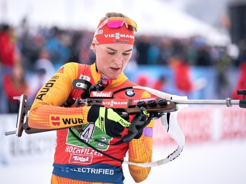 Deutsche Hoffnung beim Heimweltcup in Oberhof: Denise Herrmann. Foto: Georg Hochmuth/APA/dpa