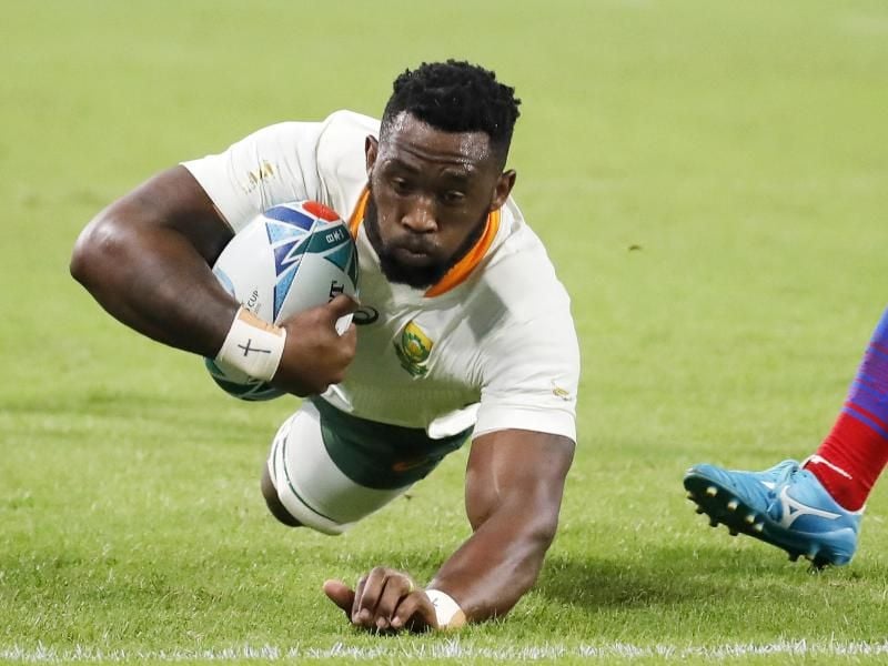 Südafrikas Siya Kolisi bei der Rugby-WM in Japan. Foto: Christophe Ena/AP/dpa