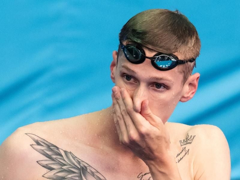 Über 800 Meter Freistil im Vorlauf gescheitert: Florian Wellbrock. Foto: Bernd Thissen
