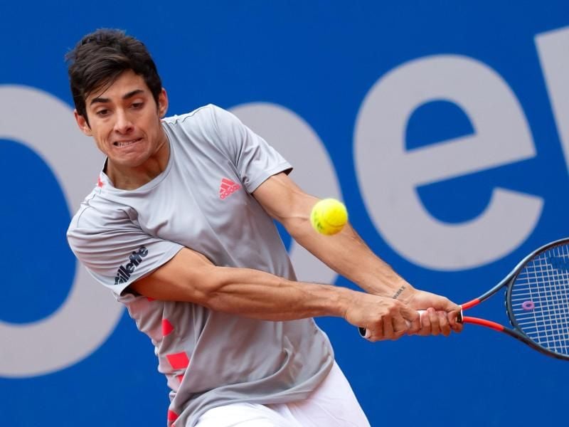 Der Chilene Cristian Garin steht nach seinem Halbfinal-Erfolg gegen den Italiener Marco Cecchinato im Finale von München. Foto: S. Hoppe/dpa
