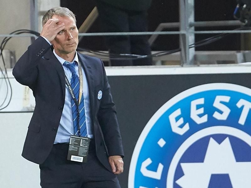 Estlands Trainer Martin Reim tritt nach der 0:8-Niederlage gegen Deutschland mit dem ganzen Trainerstab zurück. Foto: Thomas Frey
