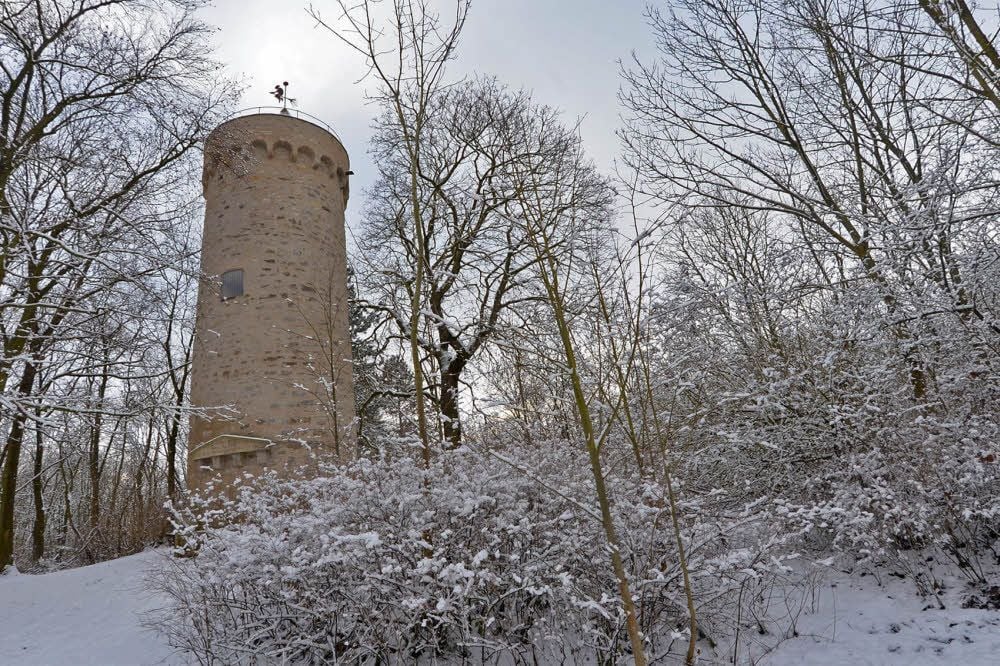 Das Umfeld der Westdorfer Warte möchte der Verschönerungsverein umgestalten. Auch die Rundbank wird erneuert.