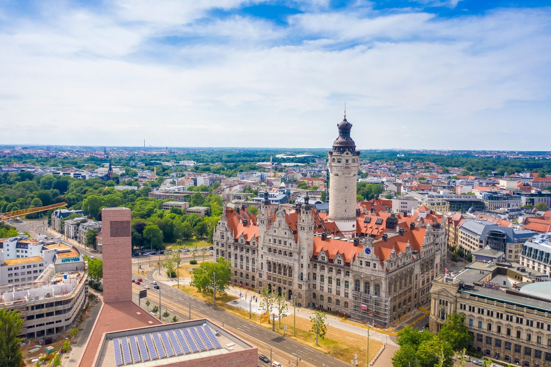 Blick auf das Neue Rathaus Leipzig