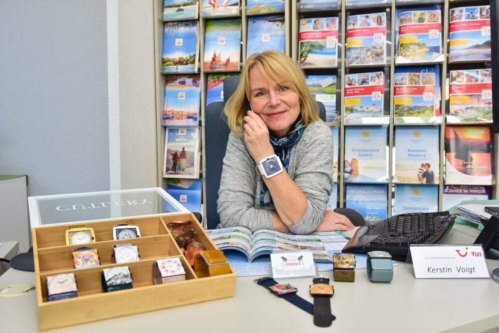 Mit dem Verkauf von modischen Uhren hat sich Kerstin Voigt ein kleines zweites Standbein geschaffen.