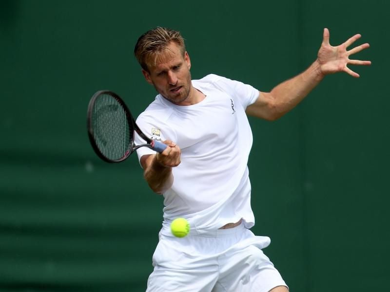Muss in Wimbledon schon wieder die Koffer packen: Peter Gojowczyk. Foto: Bradley Collyer/PA Wire