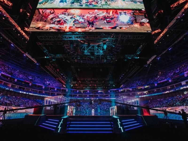 Eine weitere Iteration der Dota 2-WM „The International” wird voraussichtlich erst im August 2021 Stattfinden. Foto: Valve/dpa