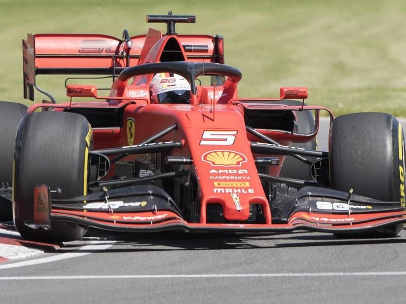 Ferrari-Pilot Sebastian Vettel fuhr beim Training im Kanada auf Platz zwei. Foto: Graham Hughes/The Canadian Press/AP