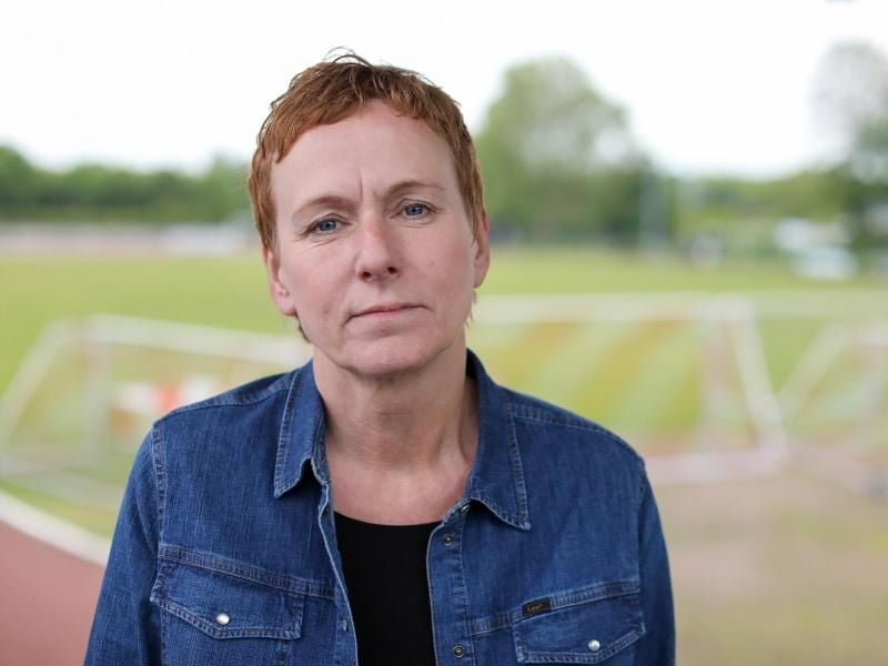 Ein Aktionsbündnis wirbt für Ute Groth, die Vorsitzende des DJK Tusa 06 Düsseldorf, als DFB-Präsidentin. Foto: Henning Schoon