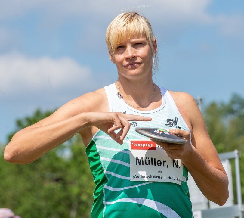 Nadine Müllers Diskus ging verloren. Das Gepäck fand sich wieder an.