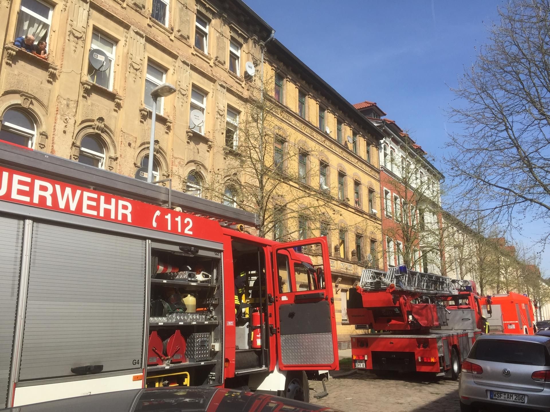 Feuerwehreinsatz in der Wielandstraße in Weißenfels.