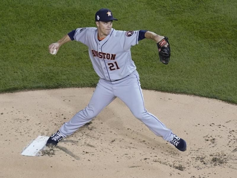 Houstons Pitcher Zack Greinke in Aktion. Foto: Pablo Martinez Monsivais/AP/dpa