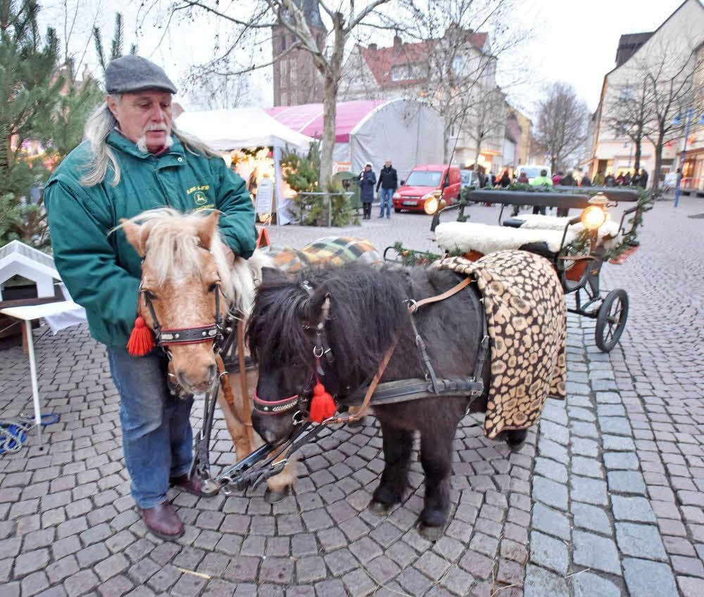 Der als Ben Hur bekannte Hans-Joachim Bach war mit seinen beiden Pony auch vertreten. Wer wollte, konnte eine Runde durch die Stadt drehen.