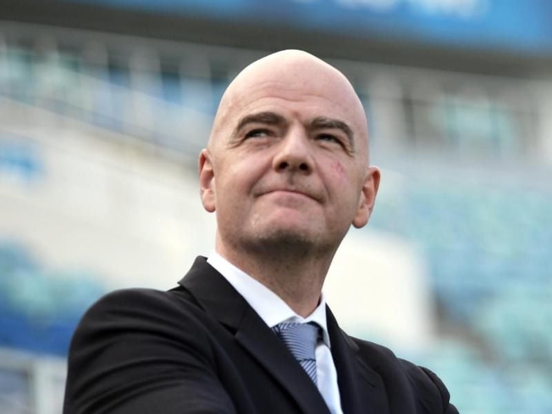 Gianni Infantino hatte die Idee für eine ausgeweitete Club-WM und eine globale Nations League vorgestellt. Foto: Alexei Nikolsky/POOL SPUTNIK KREMLIN/AP