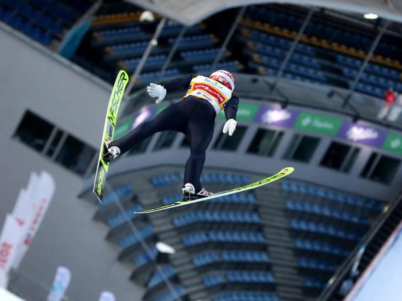Wurde mit den deutschen Adlern im Teamspringen Zweite: Markus Eisenbichler in Aktion. Foto: Grzegorz Momot/PAP/dpa
